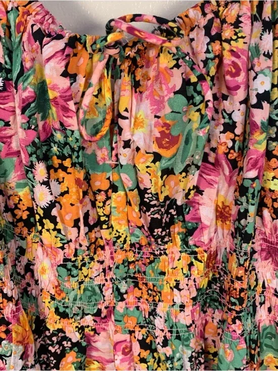 H&M Cotton Floral Smocked Midi Dress - Picture 9 of 11